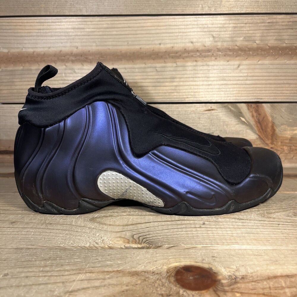 RARE Mens Size 10.5 - Nike Air Flightposite Eggplant Black Metallic Silver Shoes